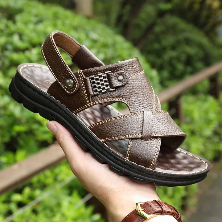CALORA_ Zomer PU Leren Sandalen voor Mannen met Antislip en Dikke Zolen