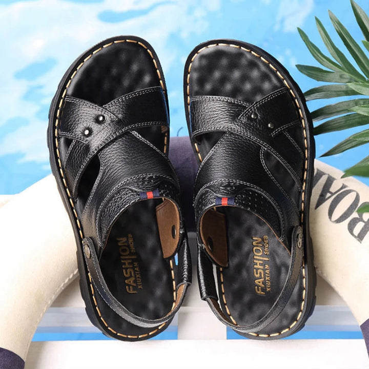 CALORA_ Zomer PU Leren Sandalen voor Mannen met Antislip en Dikke Zolen