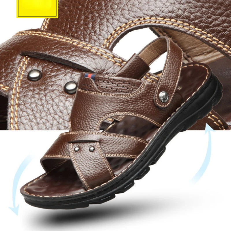 CALORA_ Zomer PU Leren Sandalen voor Mannen met Antislip en Dikke Zolen