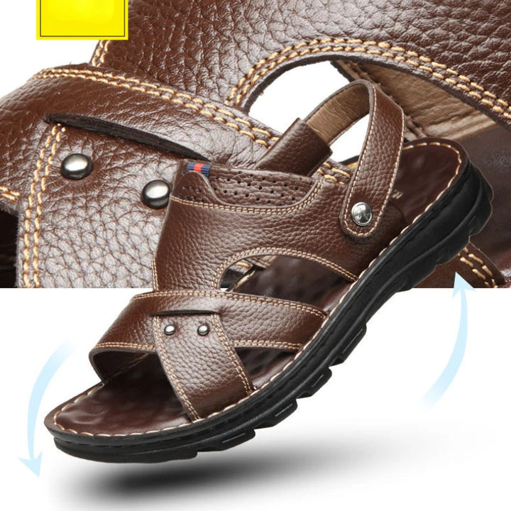 CALORA_ Zomer PU Leren Sandalen voor Mannen met Antislip en Dikke Zolen
