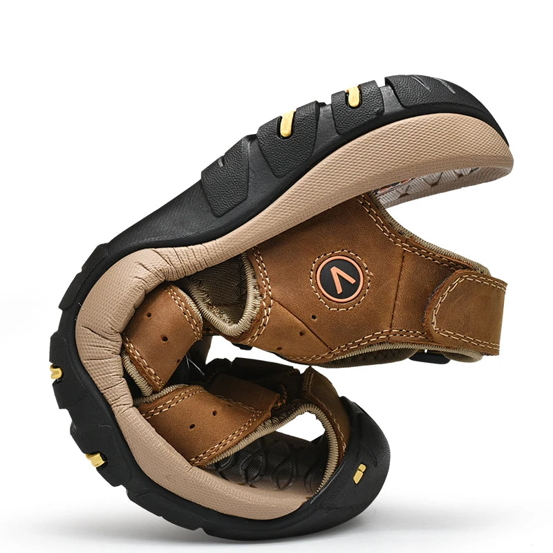 CALORA_ Zomer Sandalen voor Mannen van PU Leer Casual Outdoor Hiking Schoenen