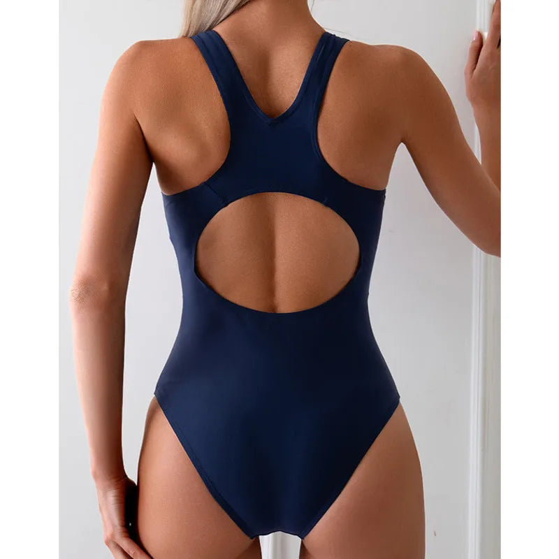 CALORA_ Zomer Sexy Eendelig Badpak voor Dames met Gesloten Ontwerp