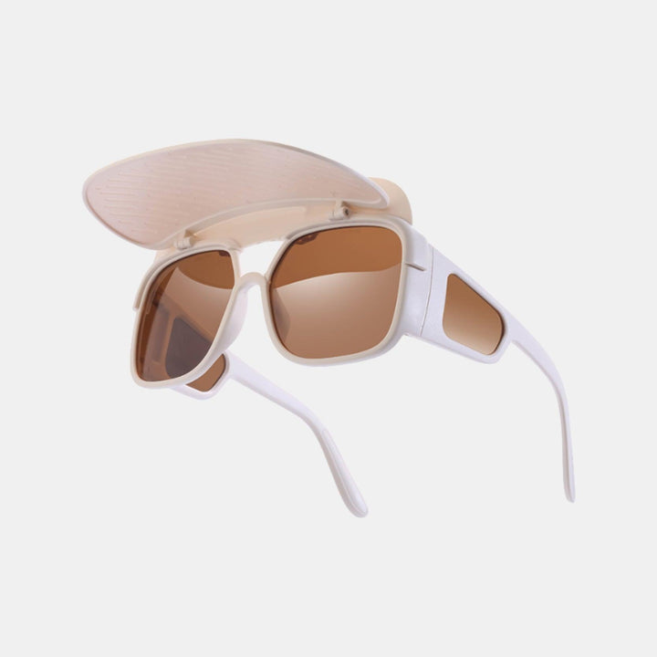 Zonnebril met Geavanceerde Technologie en UV-400 Bescherming-Elektronica/Gadgets-Calora-Wit/Beige-Calora