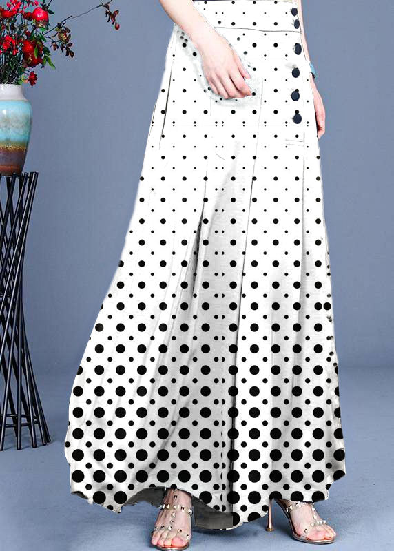 CALORA_ Zwarte knoop wijde pijpen broek zomer